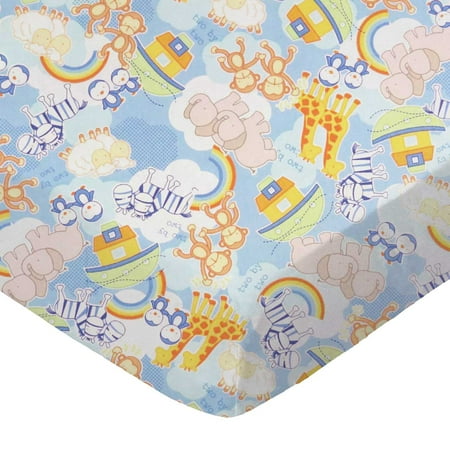 Sheetworld 100 Cotton Percale Crib Sheet Set 28 X 52 Noahs Ark