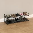 thumbnail image 2 of Home-Complete 2-Tier Shoe Rack for 10 Pairs Sneakers, Heels, Boots (Black), 2 of 6