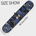 thumbnail image 3 of Yayeee Double Oven Mitt Kitchen Heat Resistant Baking 35" x7" Quilted Glove, Blue Geometric Pattern, 3 of 6
