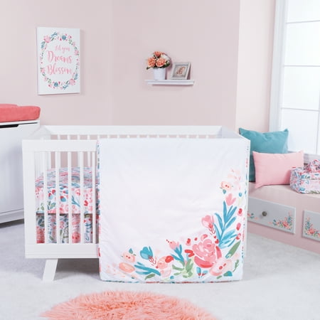 UPC: 0846216058509 | Trend Lab Classic Floral 3 Piece  Crib/Toddler Bed with Quilt  Crib Skirt  Fitted Crib Sheet