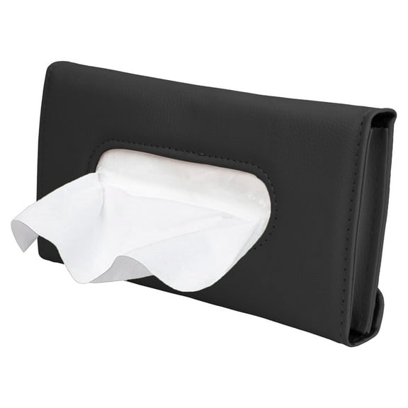 Universal Car Tissue Holder PU Leather Hanging Napkin Organizer for Sun Visor Compact Design Fits Tissue Cartons Car Interior Accessory