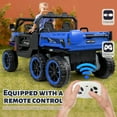 thumbnail image 4 of BKIRNP 24V 2 Seater Kids Ride on Car Truck,Ride on UTV W/,24 Volt Ride on Toys W/ Dump Bed/Shovel, LED Light, Music, Remote Control,6 Wheels Ride On Toys for Boys Girls Blue, 4 of 7