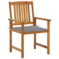 thumbnail image 3 of vidaXL Patio Chairs Outdoor Patio Dining Chair with Cushions Solid Wood Acacia, 3 of 11