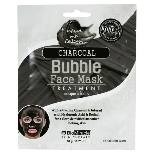 Charcoal Face Mask Korean Skin Care Bubble Face Mask Treatments, 20 g