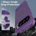 thumbnail image 4 of Magnetic For Google Pixel 9 / 9 Pro Phone Case,With Retractable Kickstand,Military-Grade Drop Protection,Compatible with Mag-Safe,Shockproof Skin Feel Translucent Ultra Slim Phone Case,Darkpurple, 4 of 7