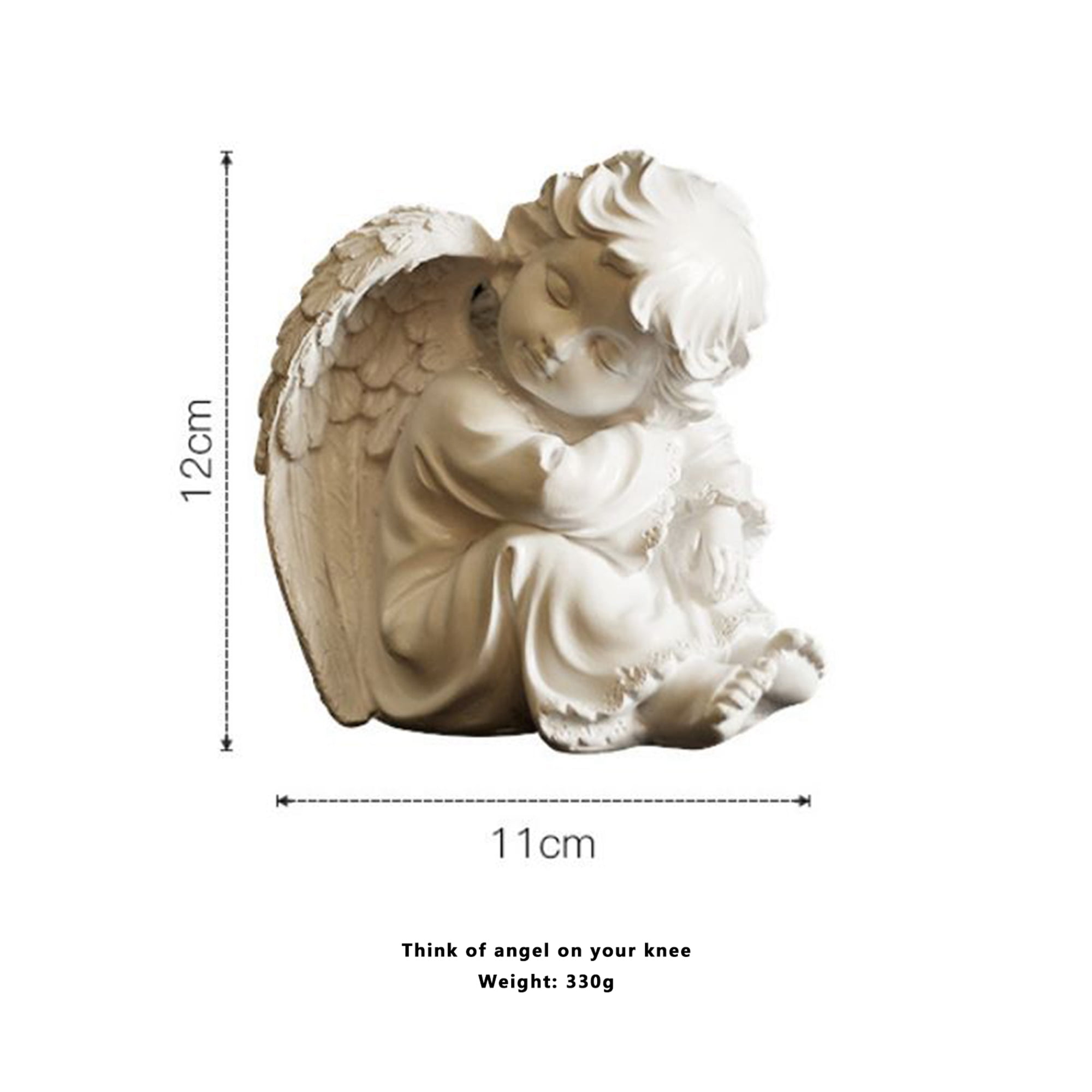 Cherub Statue Sleepy Baby Angels Sculpture Angelic Figurine 