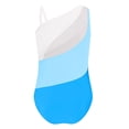 thumbnail image 2 of YUUMIN Girls Color Patchwork Swimsuit Kids One Piece Sleeveless Swimwear Beach Pool Bathing Suit Light Blue 8, 2 of 5