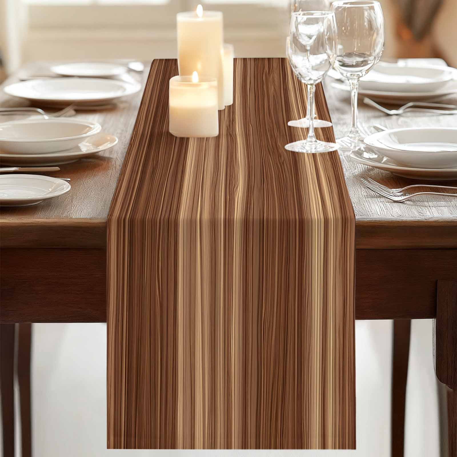 Table Runners 90 Inches Long Dress Scarves, Brown Western Farmhouse Coffee/Dining/Kitchen Table Runner for Living Room, Vintage Farmhouse Wood Barn Door 13x90 Inch