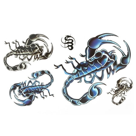 Man Scorpions Pattern Removable Body Art Decor Paper Sticker Temporary