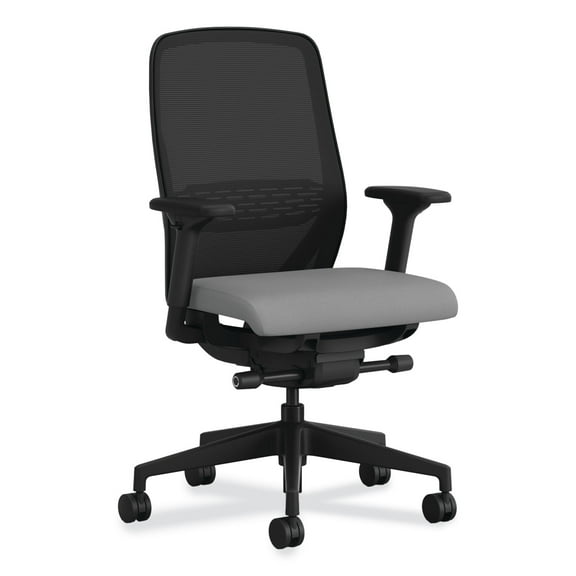 HON Nucleus Series Recharge Task Chair, 16.63 to 21.13 Seat Height, Frost Seat, Black Back, Black Base