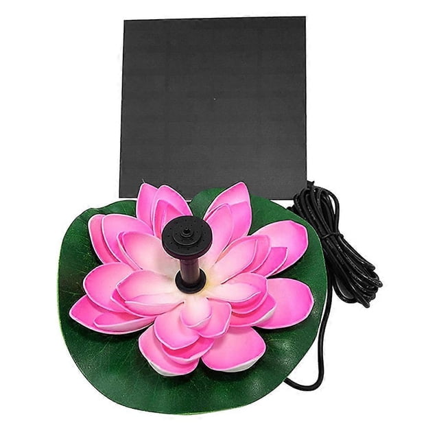 1PC Solar-powered Lotus Fountain Novel Fish Pond Fountains Garden Running Water Spray-head Creative Lotus Shape Fountain Pump for Pool Pond (Green)_Perfect Gift