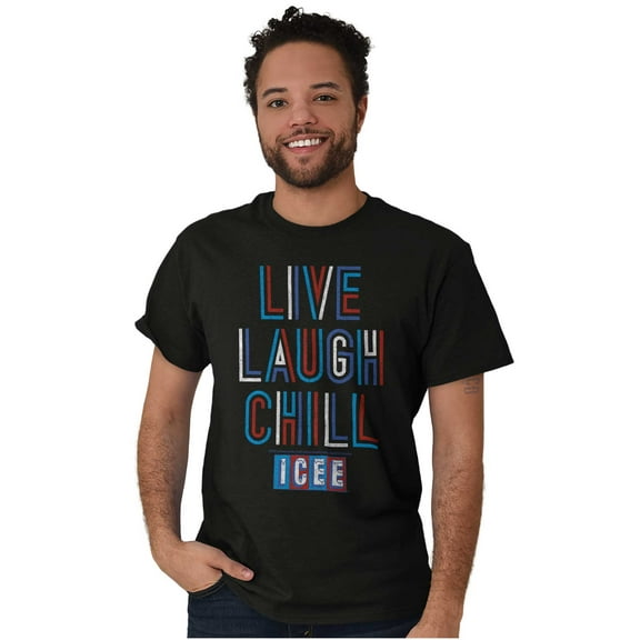 Live Laugh Chill Icee Logo Retro Men's Graphic T Shirt Tees Brisco Brands S