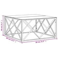 thumbnail image 2 of vidaXL Coffee Table 31.5"x31.5"x15.7" Stainless Steel and Glass, 2 of 5