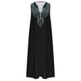 thumbnail image 4 of Maxi Dresses for Women Plus Size Retro Sleeveless V Neck Long Tank Dress Fashion Vintage Printed Midi Dresses with Pockets Loose Casual Flowy Summer Beach Dress Daily Lounge Dresses, 4 of 4