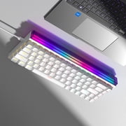 COSTOM WK68 60% Gaming Keyboard Wired, OEM Profile, Programable, RGB Backlit Light Box, 64 Keys Hot Swap RGB Cream Key Board for PC Computer Win/MAC