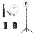 thumbnail image 2 of Eicaus 14 inch foldable ring light, with 67 inch high mobile phone tripod, self timer light with live broadcast, suitable for YouTube, Tiktok, Vlog und Fotograph, makeup, iPhone, Android, camera, 2 of 6