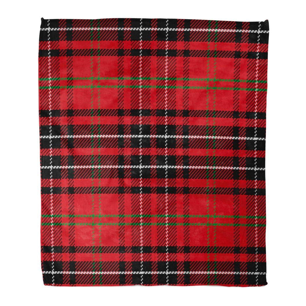 ASHLEIGH Flannel Throw Blanket Plaid Pattern Printing Scottish Tartan ...
