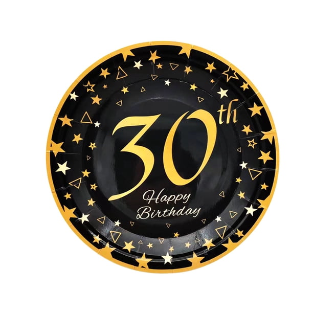 Exclusivo para vajilla de fiesta para todos los años 21,30,40,50,60,70 plato de decoración de cumpleaños mantel de taza