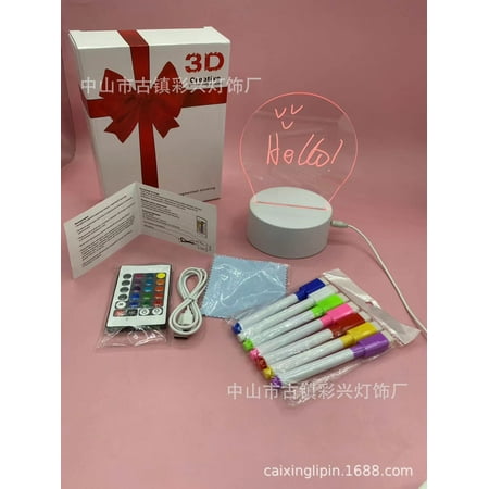 

Handwriting message writing board 16 color remote control 3d marking night light diy blank board acrylic color marker pen