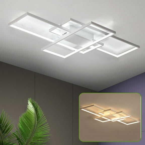110-260V LED Square Ceiling Light Flush Mount Pendant Lamp Fixture Stepless Dimming with Controller 3000-6000K Good Brightness