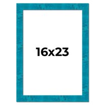 16x23 Frame Blue Teal Burl Wood Picture Frame | 1.75 Inch Moulding Width | Interior Frame Depth 0.5