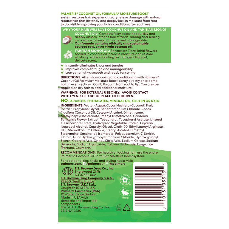Palmer's Coconut Oil Formula Strengthening Leave-In Conditioner - 8.5 oz bottle