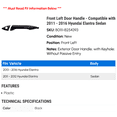 thumbnail image 2 of Front Left Door Handle - Compatible with 2011 - 2016 Hyundai Elantra Sedan 2012 2013 2014 2015, 2 of 2