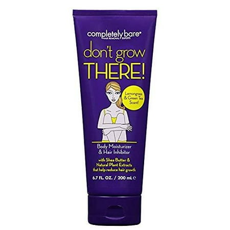 Completely Bare don't grow THERE Body Moisturizer & Hair Inhibitor with Shea Butter & Natural Plant Extracts that help reduce hair growth - Lemongrass & Green Tea Scent 6.7 (Best Way To Help Hair Grow)