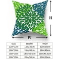 thumbnail image 5 of Green Blue Pillow Covers 16x16 in Dahlias Flowers Modern Farmhouse Rustic Decorative Couch Pillow Cases with Zipper Set of 2 Home Decor for Living Room Bedroom Bed Cushion Outdoor, 5 of 6