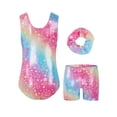 thumbnail image 4 of Girls Gymnastics Leotards Sleeveless U Shape Neck,Sparkly Dance Unitards with Shorts and Hair Rope for 3-12 Years girls, 4 of 7