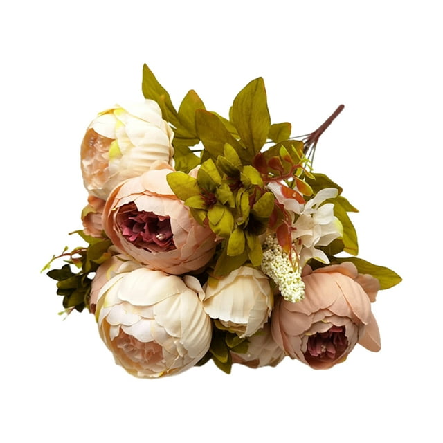 Inteprter Flores falsas realistas Amplia aplicación y elegante apariencia realista Flor de peonías artificiales Flores artificiales champán
