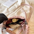 thumbnail image 2 of Monedero de axila para mujer, bolso con asa superior de cuero PU, bolso de media luna para mujer (rosa), 2 of 9