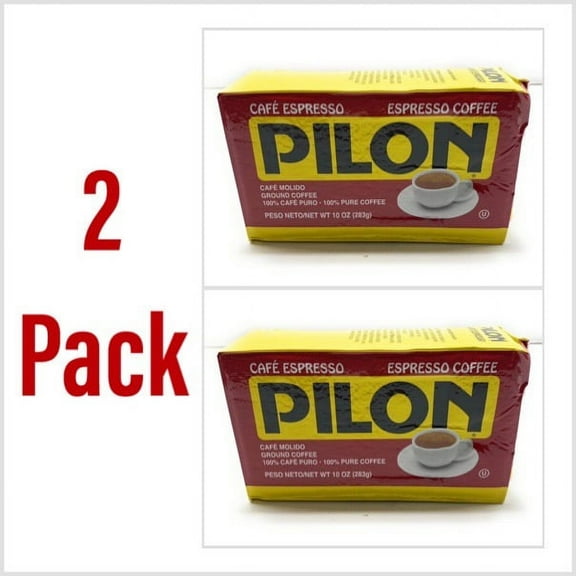 2 Pack Brick 10oz Cafe Pilon Espresso Ground Coffee Dark Roast