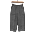 thumbnail image 3 of Yievot Plus Size Capris for Women Summer Elastic Waist Cropped Trousers Casual Beach Tapered Pant with Pockets, 3 of 8