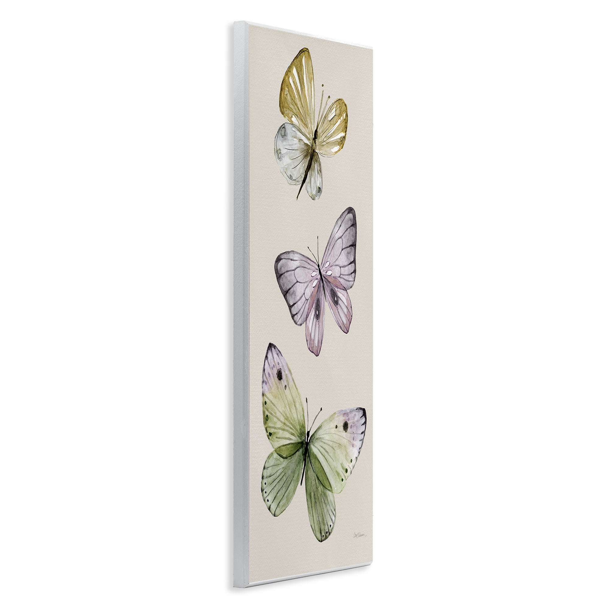 Stupell Industries Three Timeless Butterflies Animals & Insects Painting Unframed Art Print Wall Art, 7 x 17