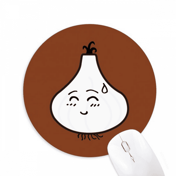 Garlic Speechless Lovely Little Happy Mousepad Round Rubber Mouse Pad Non-Slip Game Office