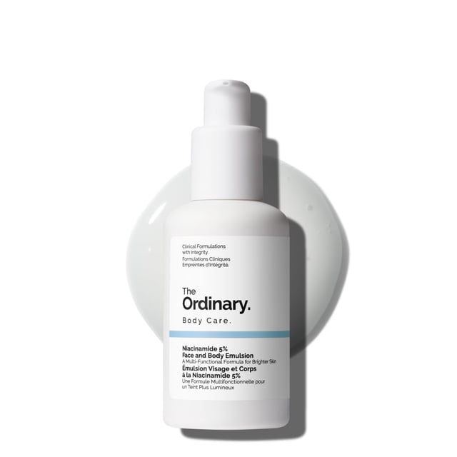 The Ordinary Niacinamide 5% Face and Body Emulsion, Emulsión para Rostro y Cuerpo con Niacinamida — Corrige manchas y unifica el tono de la piel, 100 ml
