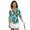 Tropical Hibiscus Floral, variant on HUIACONG Tiger Stripe Pattern Women's Golf Polo Shirts Quarter Zip with Wear Resistant Anti-Wrinkle Womens 3/4 Sleeve Golf Shirts for Tennis Matches Workout Outing