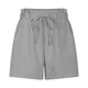 thumbnail image 5 of Pantalones Elásticos de la Cintura para las Mujeres de la Moda de Verano Pantalones Cortos de Bolsillo Sólido, Poliéster Primavera Verano, 5 of 7