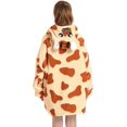 thumbnail image 3 of Wehilion 6-12YR Oversized Sweatshirt Hooded Blanket Sherpa Hoodie for Girls Boy Wearable Blanket Hoodie for Kids, 3 of 6