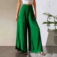 thumbnail image 3 of Costeam Womens Chiffon High Waist Wide Leg Pants Full Inner Lining Side Slip Pockets Full Length Lightweight Flowy Loose Straight Casual Dress Trousers, 3 of 7
