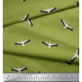thumbnail image 3 of Soimoi Green Poly Georgette Fabric Flying Stork Bird Print Fabric by Yard 52 Inch Wide, 3 of 3
