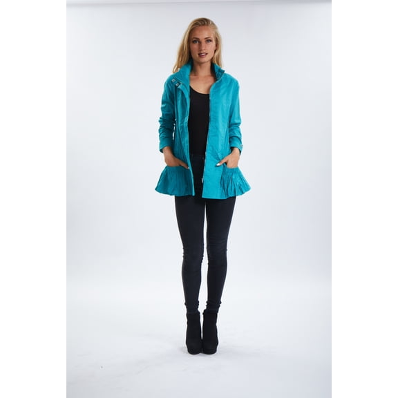 Women's Lightweight Long-Sleeve Full-Zip Cotton Stand Collar Walking Jacket