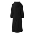 thumbnail image 4 of Women Sweatshirt Dress Winter Dress White Dress Midi Dress White 3/4 Length Sleeve Pure Color Pocket Winter Fall Hooded Dresses Daily Maxi Beach Dress Casual Maxi Dress for Women Long Floral Dresses, 4 of 5