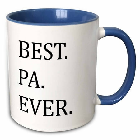 3dRose Best Pa Ever - Gifts for dads - Father nicknames - Good for Fathers day - black text - Two Tone Blue Mug,