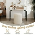 thumbnail image 5 of Waleaf Round Ottoman with Storage Set of 2, Upholstered Velvet Vanity Stool for Living Room & Bedroom, Beige, 5 of 7