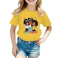thumbnail image 1 of HNMKIU Hauts Tendance pour Filles T-Shirt Graphique à Col Rond Manches Courtes pour l'Été Tenue Décontractée Designs Confortables, 1 of 5