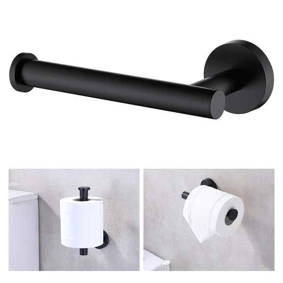 Matte Black Toilet Paper Holder SUS304 Stainless Steel, Modern Round Tissue Roll Holders Wall Mount, Toilet Paper Roll Dispenser Bathroom Holder for Kitchen Washroom