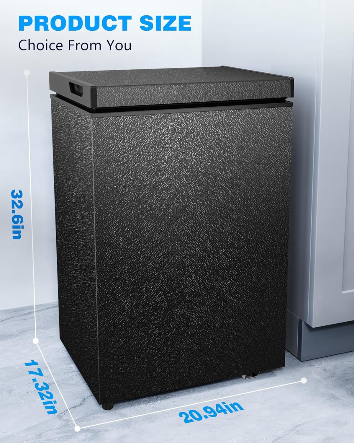 Crzoe 2.8 Cu.Ft Chest Freezer with Removable Basket and Bottom Defrost Water Drain Top Open Door Freestanding, Mini Freezer, Deep Freezer with Adjustable 7 Thermostat for Apartment/Home,Black