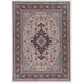 thumbnail image 2 of Contemporary Home Living 3.25' x 5' Geometric Medallion Area Throw Rug - Cream and Blue, 2 of 8